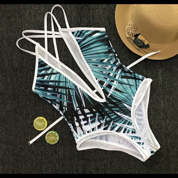 230.  Bamboo print Monokini - Picture 3 of 4